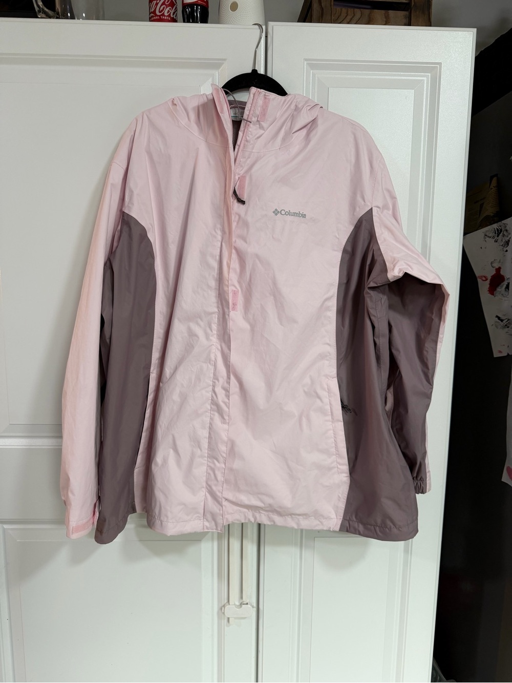 Plus size women’s Columbia Light Pink & Mauve Hooded Jacket